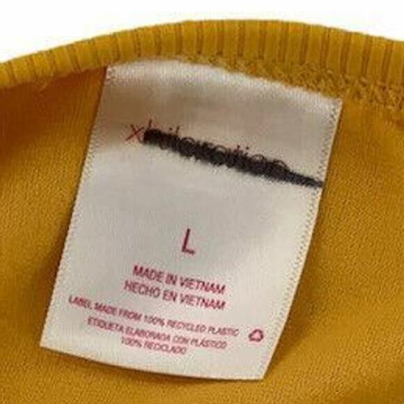 Xhilaration Bikini Bottom Womens Size Large Stretch Ribbed Cheeky Yellow Swimwea - Picture 6 of 6